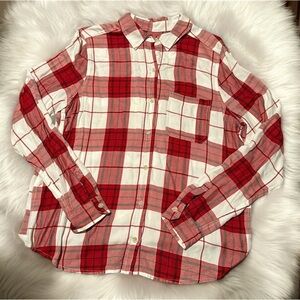 ❤️🎀 LIKE NEW Universal Thread Red and White Flannel Shirt